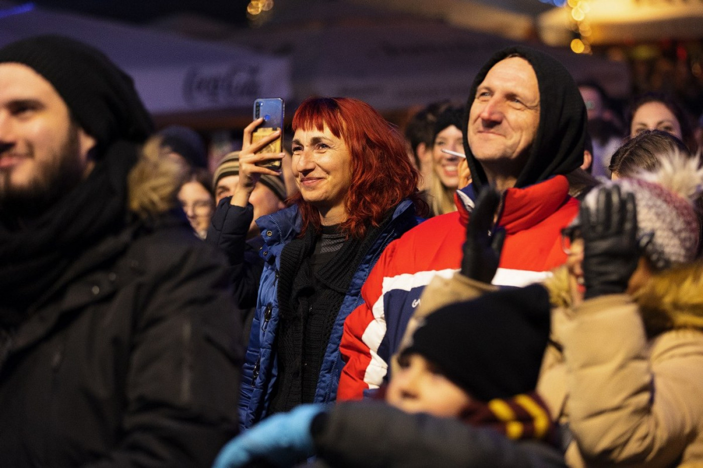The Split Star Was Welcomed by the Crowded Christmas Market Square in Zadar