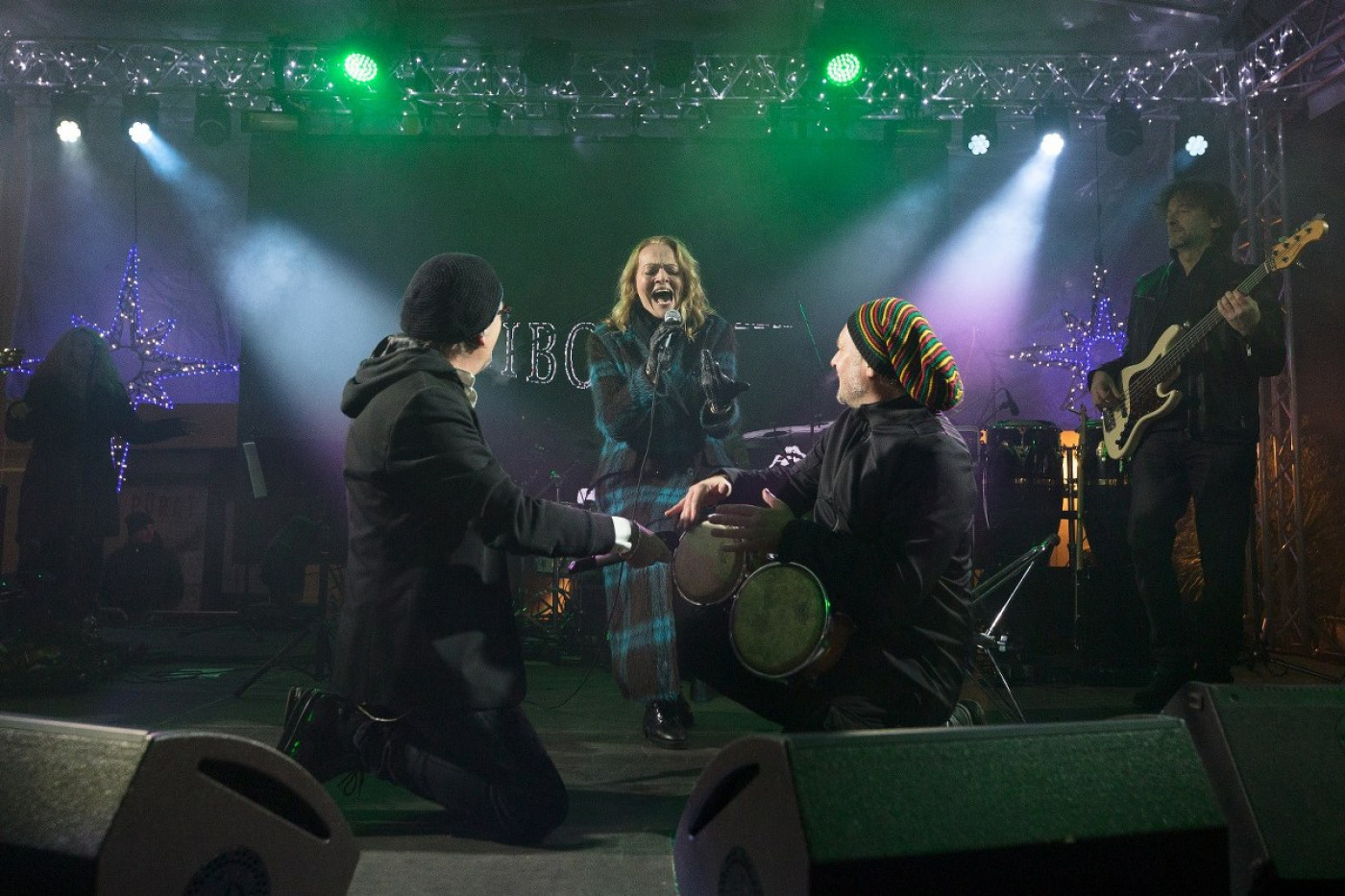 The Split Star Was Welcomed by the Crowded Christmas Market Square in Zadar
