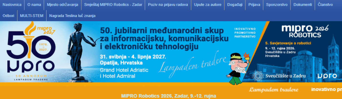 MIPRO Robotics 2026 - 5th Robotics Conference